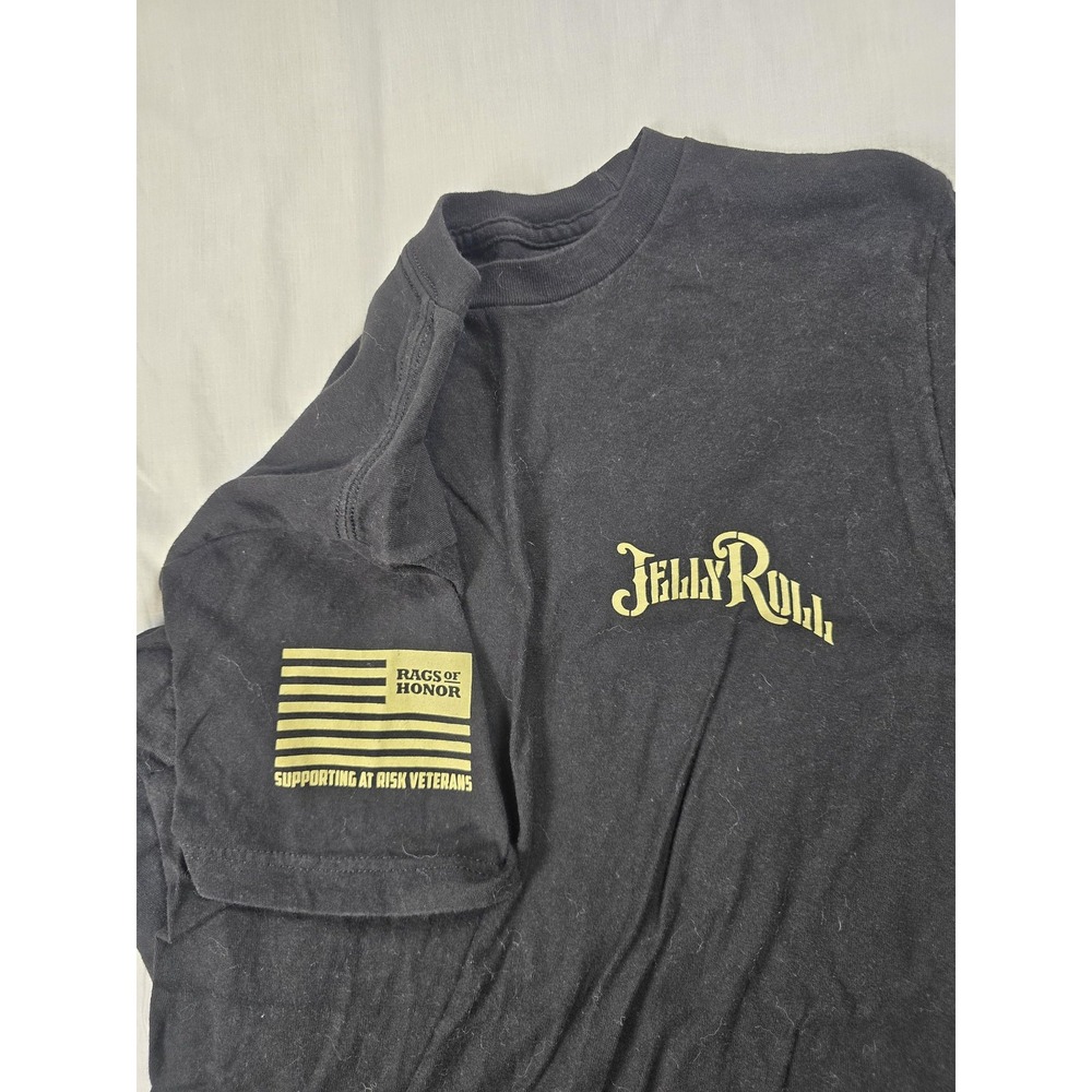 Rags Of Honor Jelly Roll Shirt Mens Small Black Beautifully Broken Veterans Tee